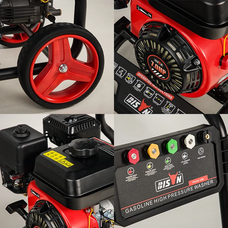 New Custom Multi Function 180Bar 2900Psi 7Hp Petrol High Pressure Cleaners Pumps Washer Gun Machine Kit