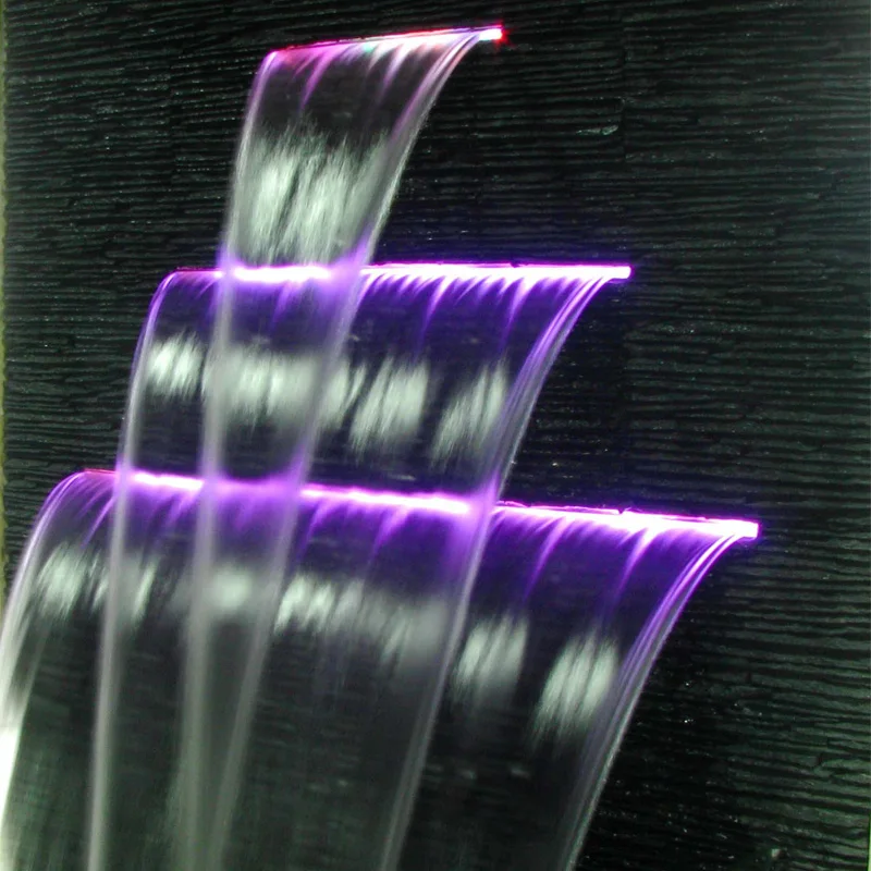 Swimming Pool Decorative Wall Hanging Indoor LED Light Blade Cascade Waterfall For Home