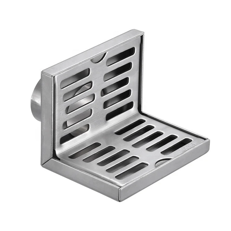 304 Stainless Steel L-Shaped Floor Drain Auto- close Wall Drain for Kitchen Bathroom Balcony Corner
