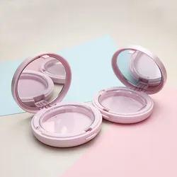 Compact powder box round clamshell compact powder box double-layer plastic powder tray customization