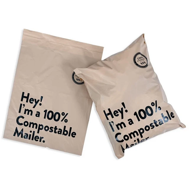 custom 100% fully bio degradable poly mailer satchel bag