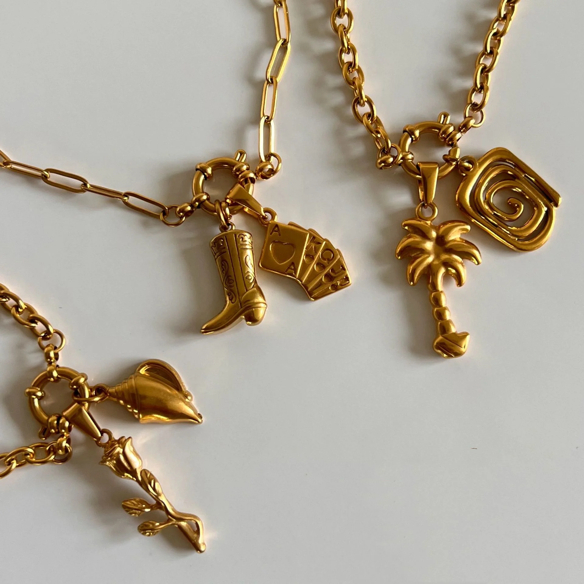 Fashion Ocean Beach Style Jewelry Diy Pendant Necklace Cross Starfish Waterproof Stainless Steel Charm Necklace Party Jewelry