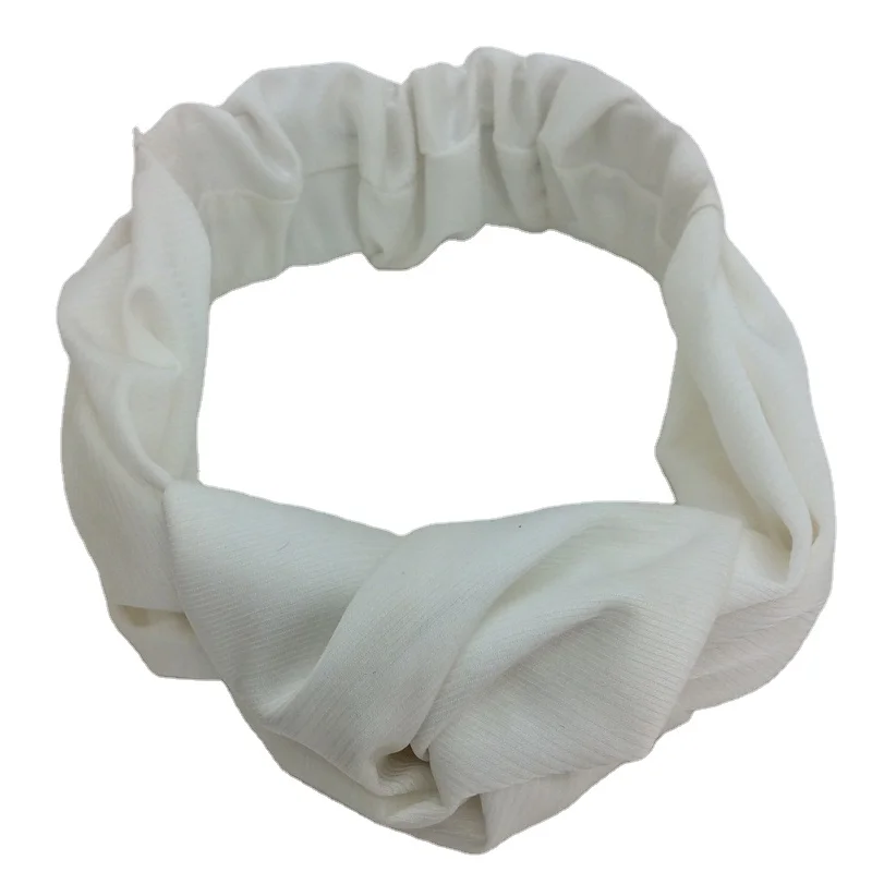 Spring Season Fashion Women Knot Headband Hair Accessories Fabric Classic White Polka Twisted Girls Scrunchies
