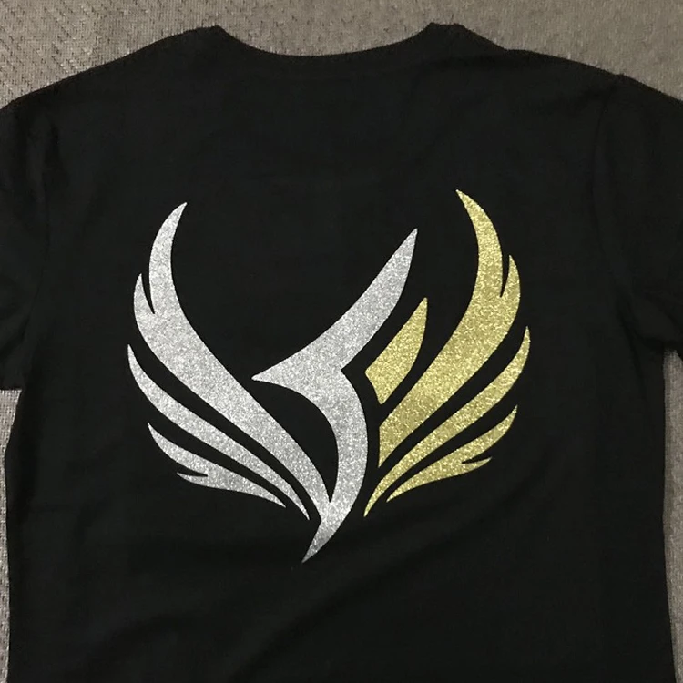 sliver glitter  on tshirt