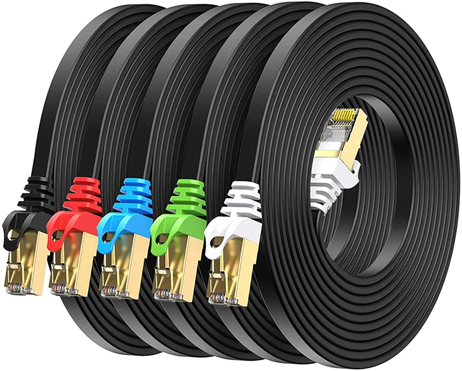 Cat8 40Gbps 2000Mhz SSTP Double Shielded Ethernet Patch Cord 50 Feet Long for PS4 PS5 Xbox Gaming PC Router Modem