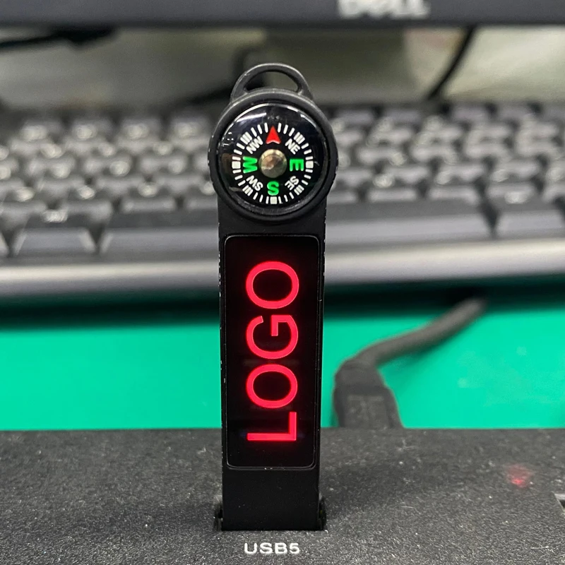 Metal compass  usb Custom thin paper clip LED light pendrive 8GB 16GB 32GB 64GB 128GB with glowing LOGO usb flash drive
