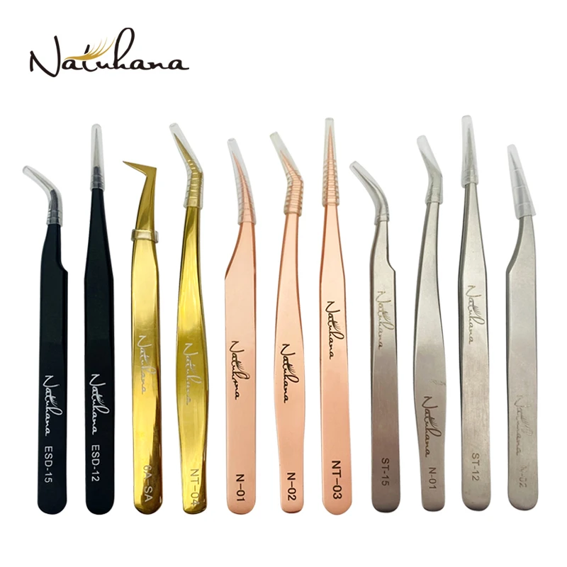 Private Label Gold Lash Tweezers Wholesale High Quality Stainless Steel Eyelash Extension Tweezers Custom Logo