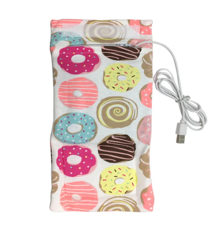 USB Outdoor Baby Feeding Milk Bottle Warmer Thermal Bag Low Voltage and Low Current Heating Safety Baby Bottle Holder
