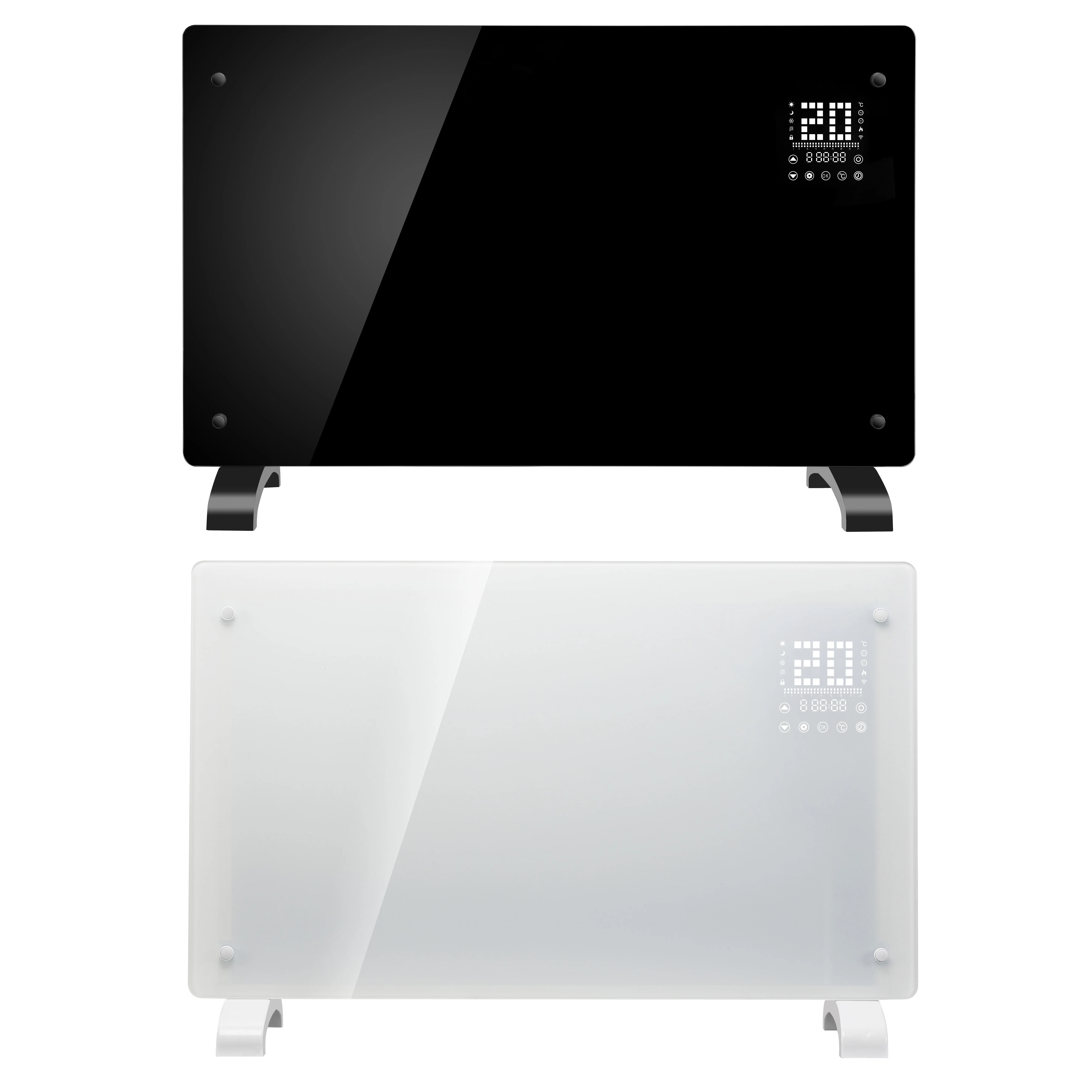 Huge Digital Led Display Aluminum Heating 2000 Watt Infrared Heater Panel Frameless Infared Panel Heater With Weekly Mode