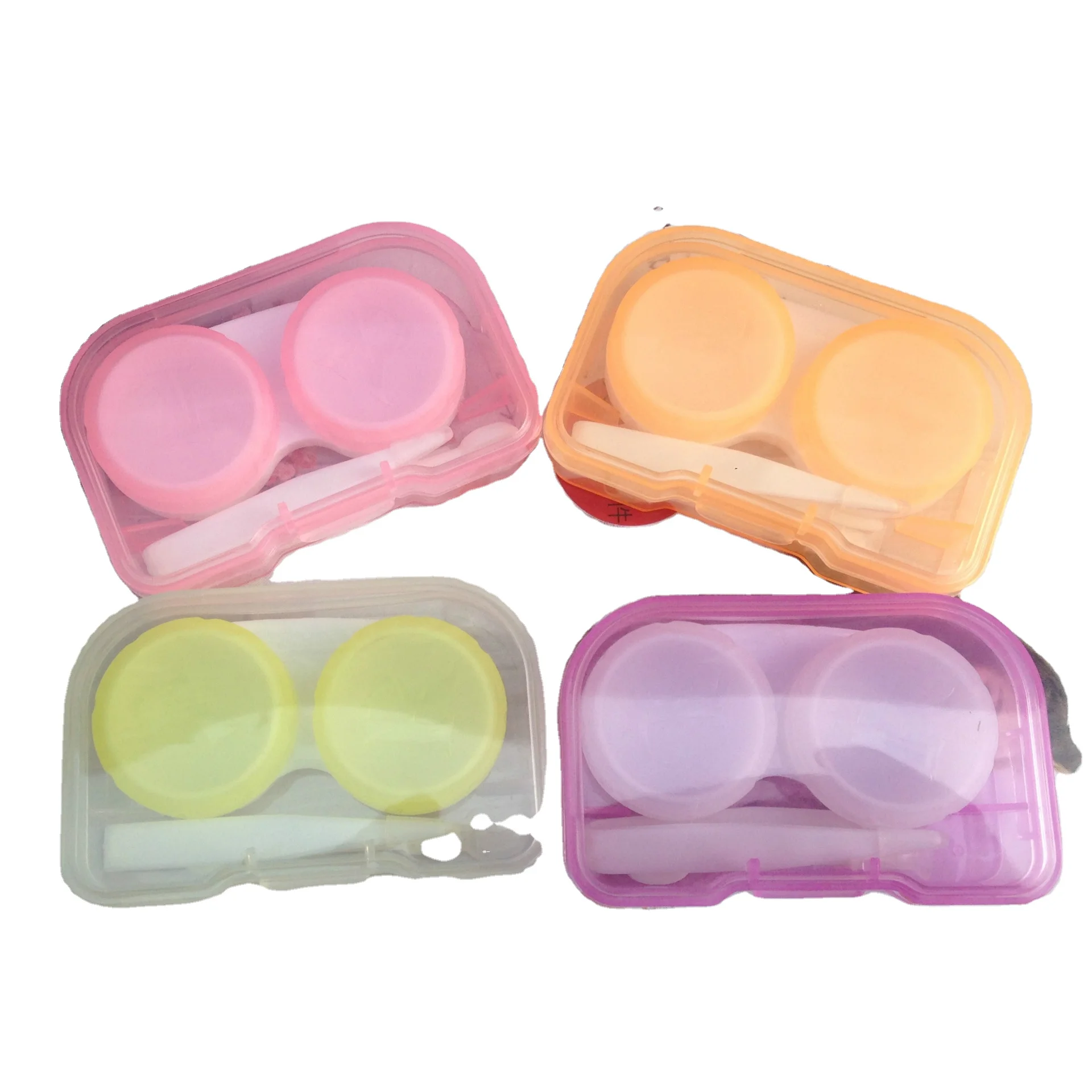 
cheap clear transparent travel contact lens cases in bulk 