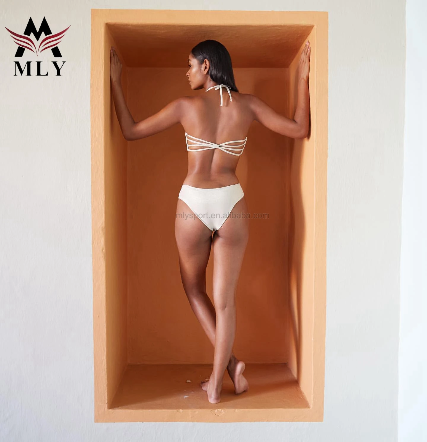 MLY delicate strap bikini one piece thong bathing suit cutout swimsuit women swimwear