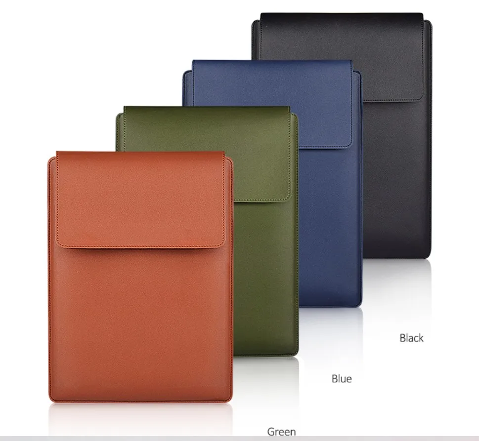 Multipurpose Laptop Bag Case for Macbook Air Pro PU Leather 13/14 inch Notebook Cover Laptop Sleeve Bag with Stand Mouse Pad