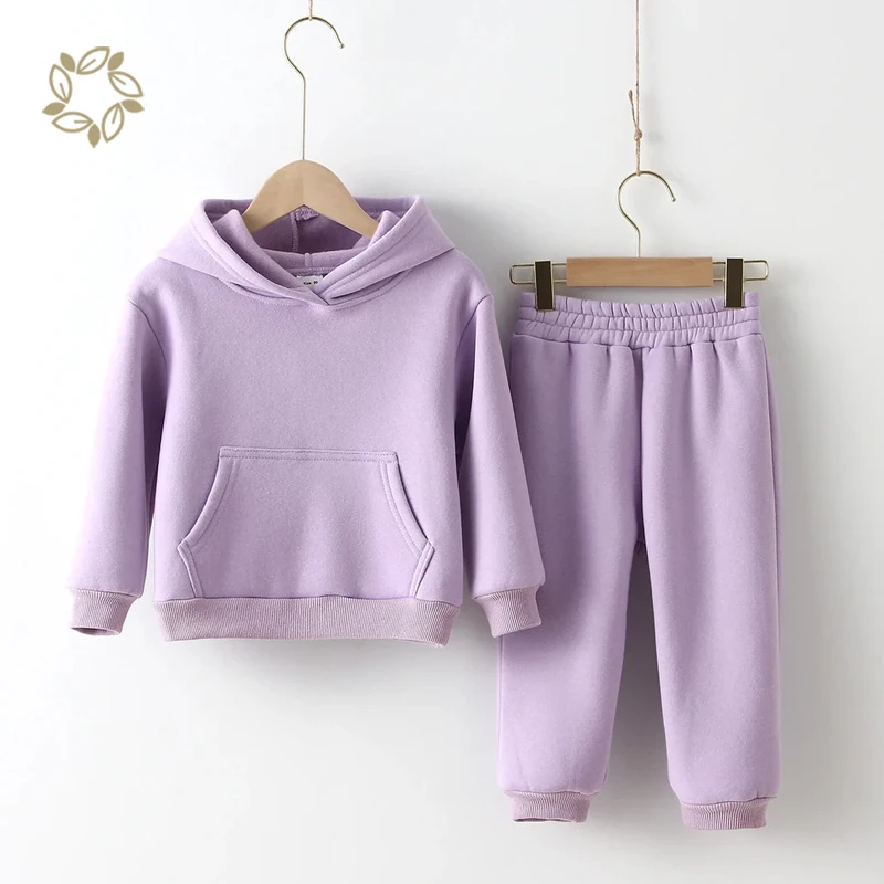 Флисовые Толстовки и штаны для малышей, детский спортивный костюм из органического хлопка, Экологически чистая спортивная одежда для маленьких девочек, Детский комплект с толстовкой