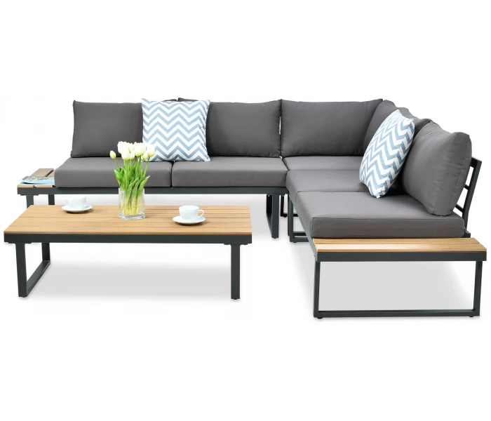 Garden Furniture Steel Frame Outdoor Corner Sofa Set