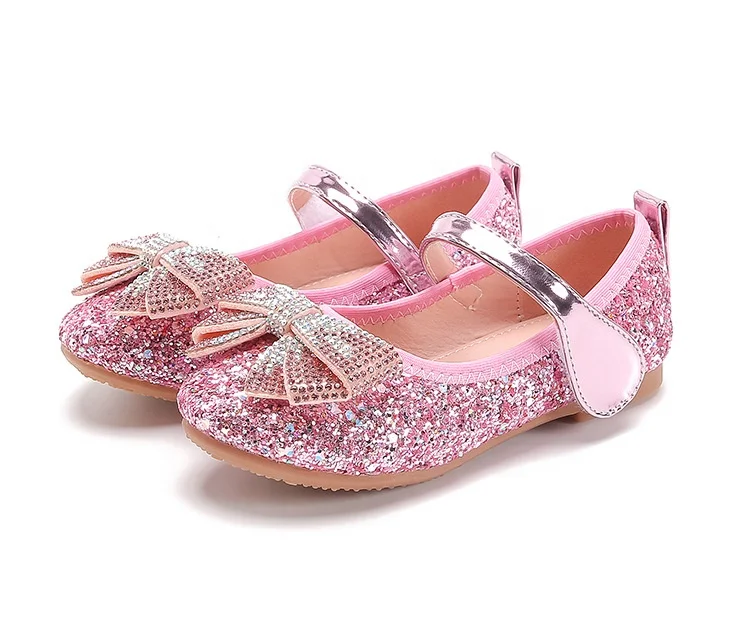 B20323A Kids dress shoes new fashion sweet bowknot princess shoes for little girl