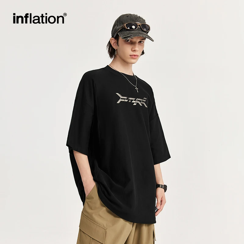 Unisex 100% Cotton Short Sleeve Tshirt O-Neck Hip Hop Streetwear Casual Inflation Printed Blank T-Shirts Men Jersey TT Payment