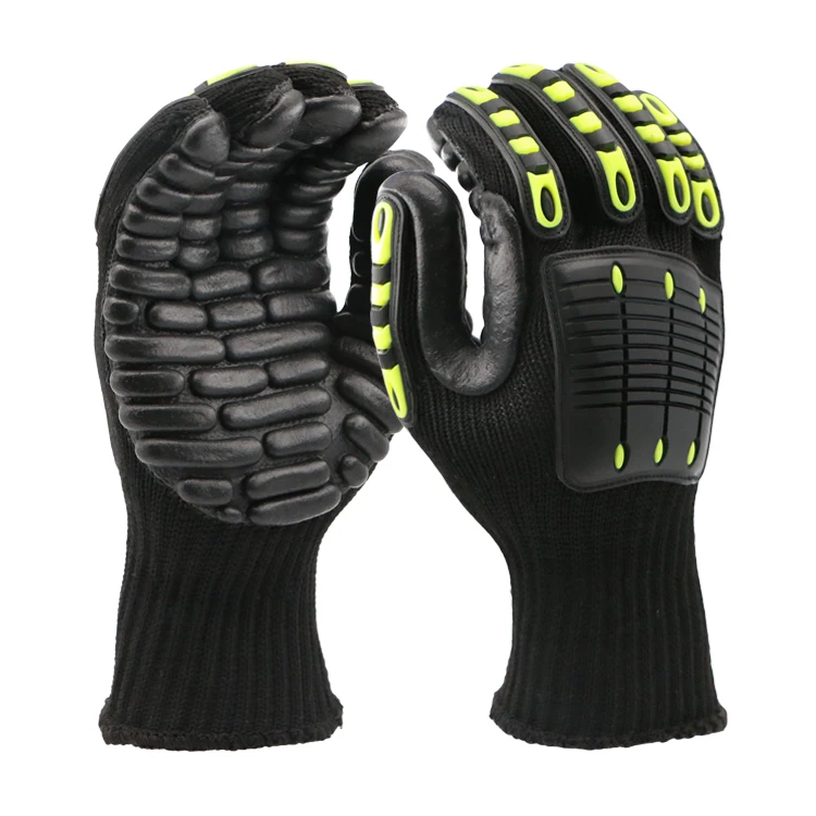 MaxiPact High Quality 10 Gauge Polyester Latex Foam TPR Safety Gloves Wholesale Anti-Slip Anti-Impact Anti-Cut Function