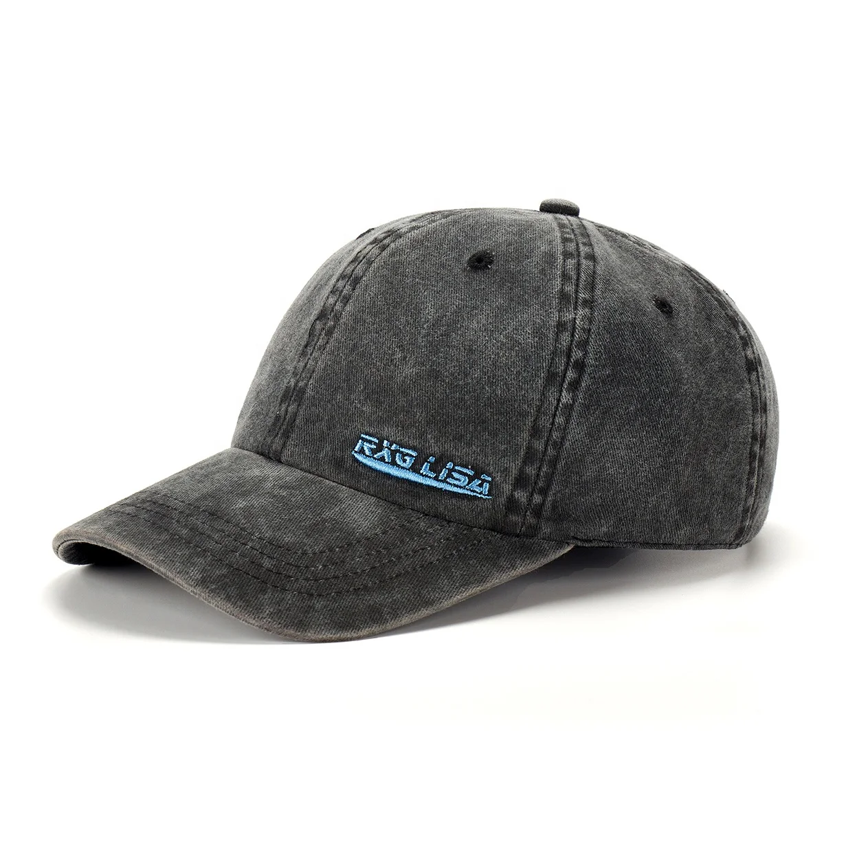 Brand High Quality 6 Panel Vintage Letter Embroidery Dad Hat Distressed Cotton Washed Baseball Cap For Men Women