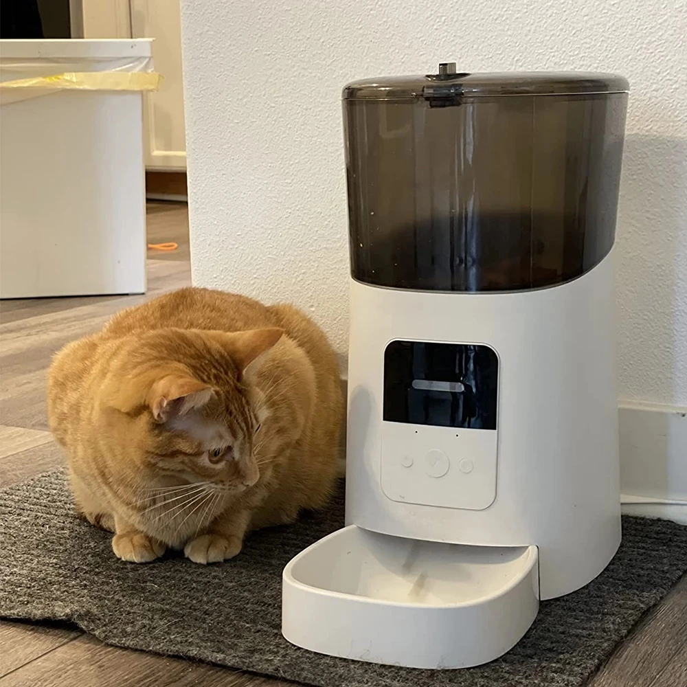 6L Automatic Cat Feeder Cat Dry Food Dispenser for Cats Slow Feeder with Smart App Recording Timing Feeding Bowl Pet Supplies