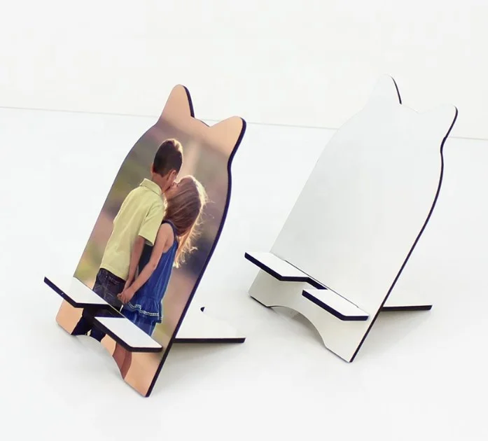 Lancoda 7 Types Personalized Sublimation MDF Wood Cell Phone Holder Photo Stand