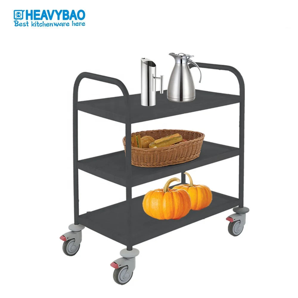 Heavybao Stainless Steel 3 Tiers Water Transfer Beverage Serving Hand Trolley cart With Wheels