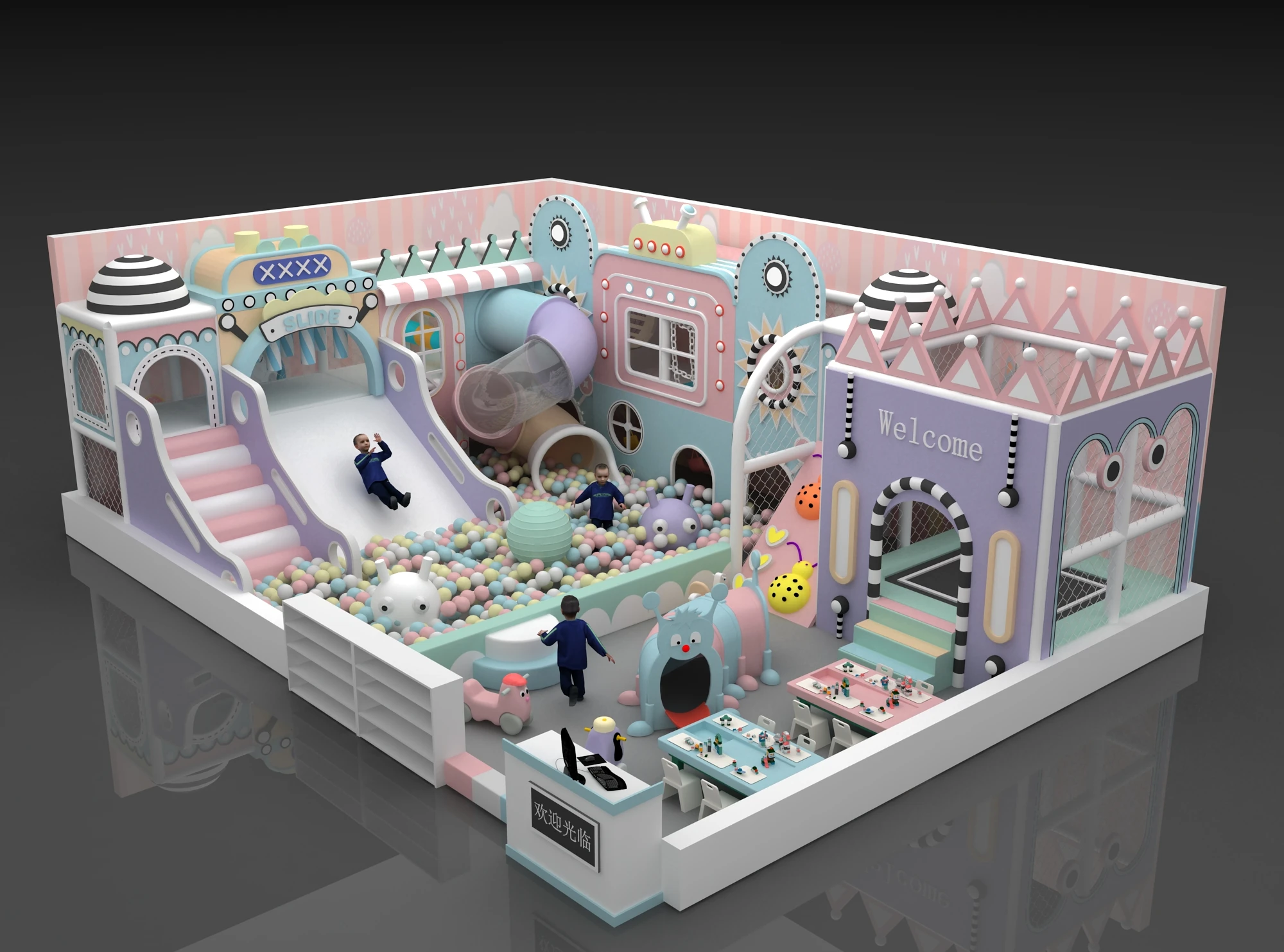 Cheap Price Mini Indoor Playground Equipment Soft Foam Playground for Preschool Restaurant Kids Cafe mazes soft play equipment