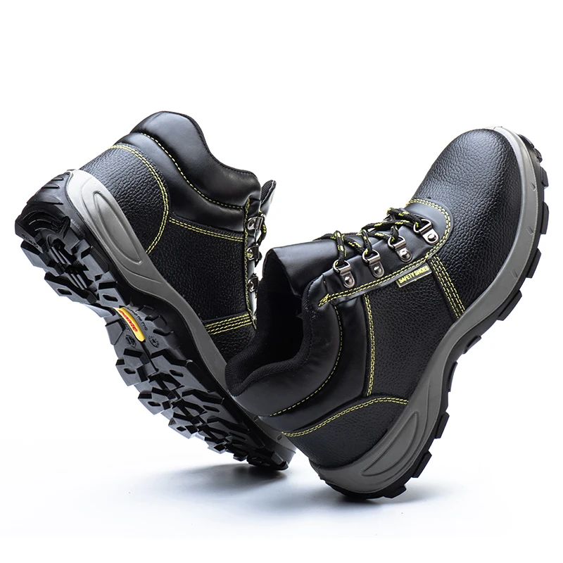 Industrial protective steel toe caterpillar leather mens black safety work shoes waterproof non slip boot footwear for men