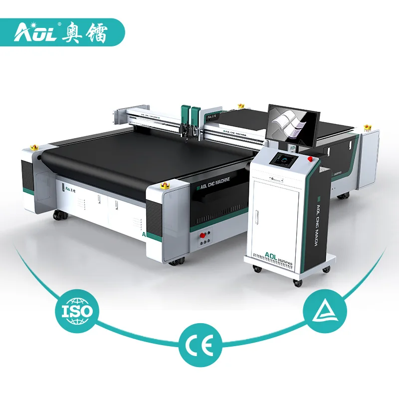 AOL automatic oscillating knife cnc cylinder head gasket pe film cutter rubber flatbed cutting machine with ce certificate