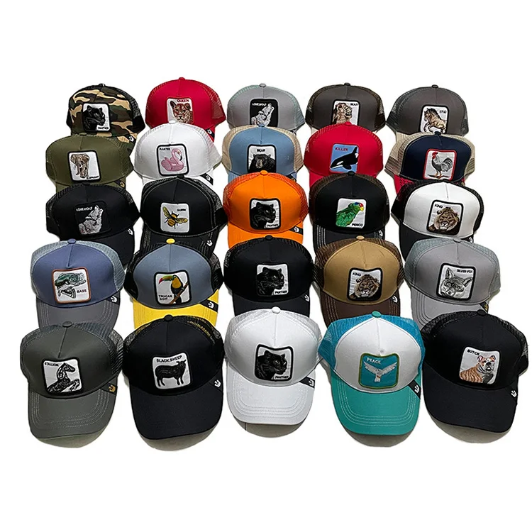Wholesale Panther Mesh Dad Hat Animal Farm Trucker Baseball Cap Sports Outdoor Snapback Hat Dropshipping