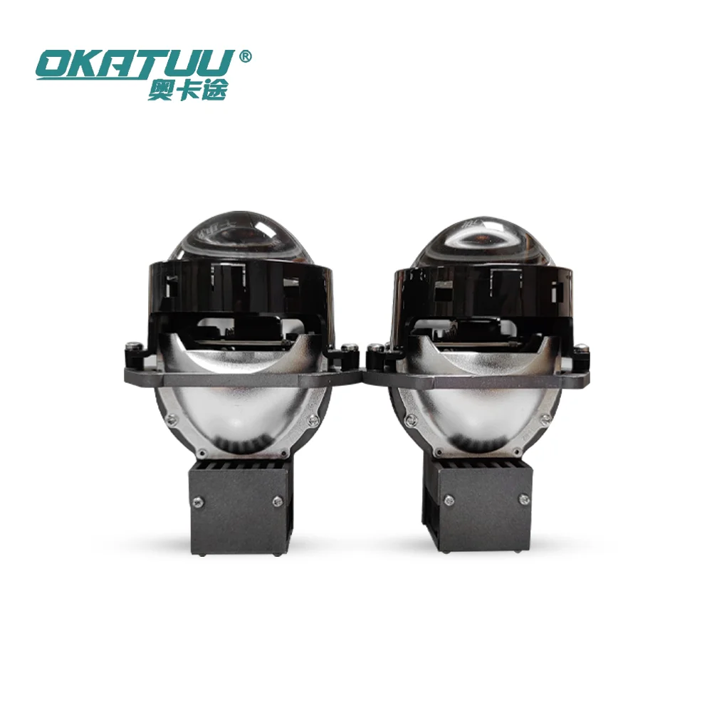 3Inch Bi LED Projector Lens OK92 Double LED Chip Double Cup 45W 55W High Low Beam Car Bi LED LENSES Headlight Auto Car Light
