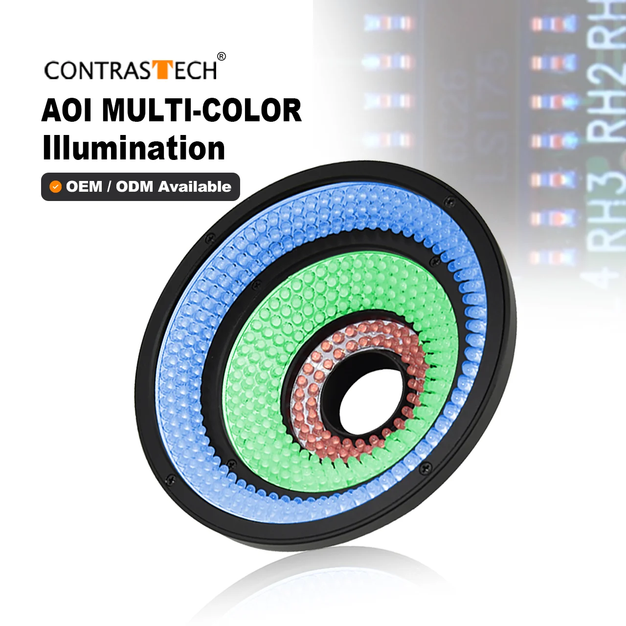 24V AOI Red Green Bule Color RGB Smart LED Lighting For Machine Vision