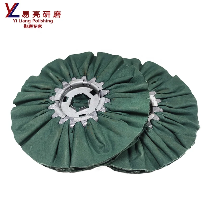 Stainless steel metal hardware glass polishing pleated  green over pulp wind cloth wheel automatic machine wind wheel
