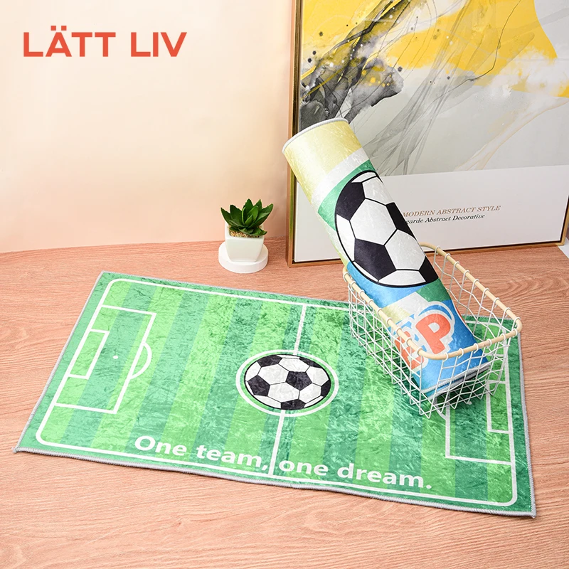 LATTLIV 2022 World Cup Football Field Design Non Slip Floor Rubber Mats Absorbent Bedroom Bathroom Door Rugs Bath Mats Set