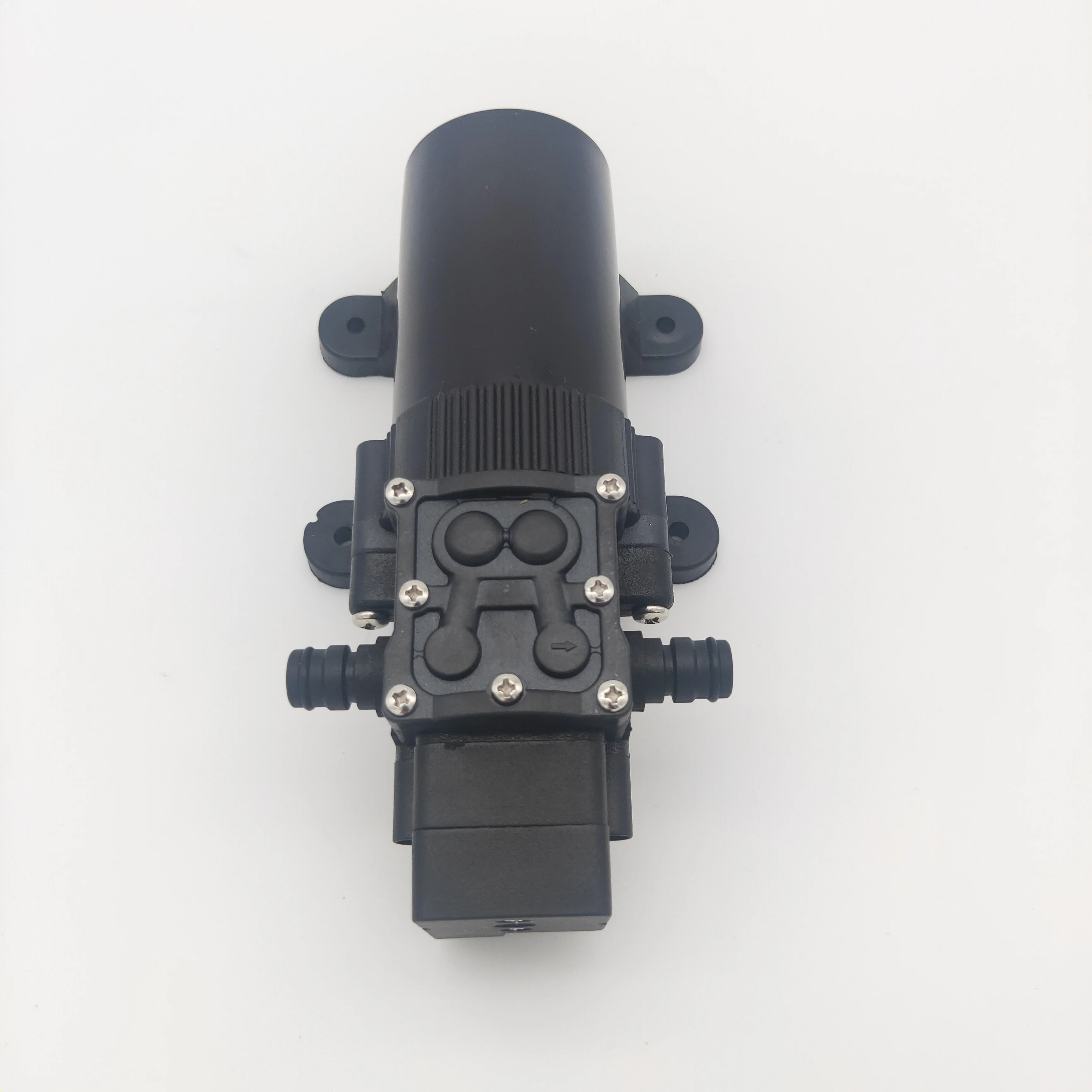 Miniature barrier diaphragm water pump voltage 24V opening flow 4.3L/min pressure 80PSI big head pump head interface