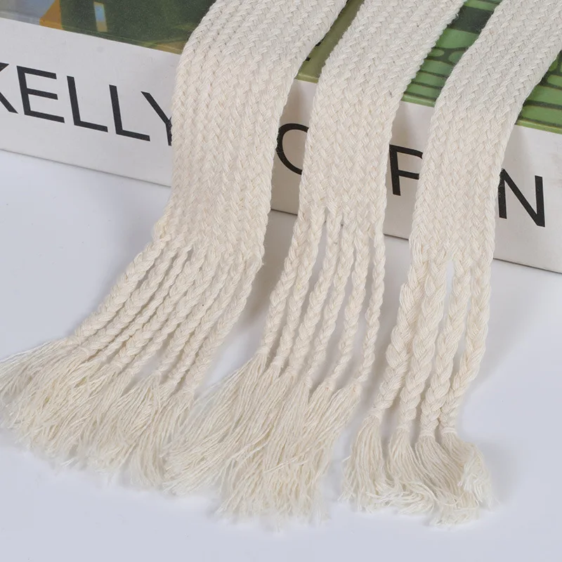 32 double-core cotton rope flat rope single-layer cotton belt clothing trousers waist hat rope shoe woven belt can be dyed
