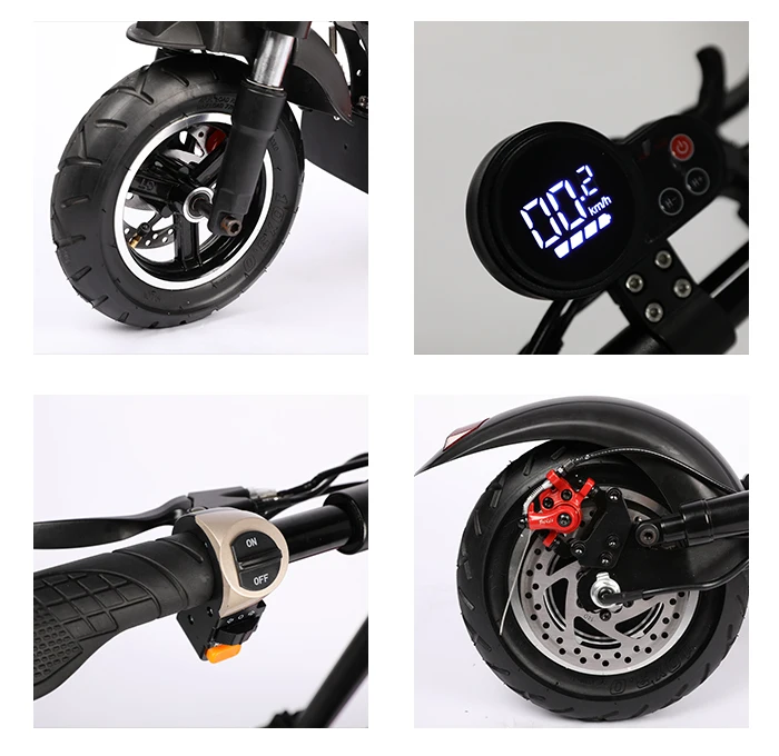 8Ah 15Ah 10 inch anti puncture Vacumn tire 350W 500w Motor led light folding foldable electric Scooter with seat