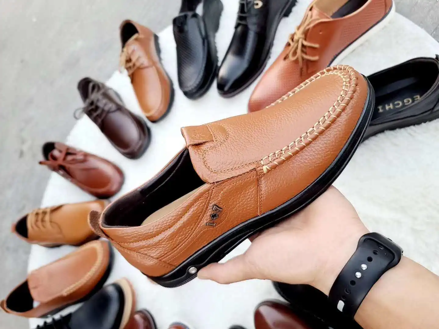 
Factory Delivery Price Black Men Shoes Leather 