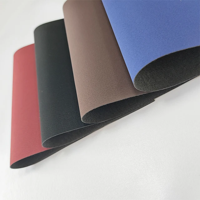 Suede PU Base Shoe Lining Leather Non Woven Backing Pig Skin PU Leather For Box