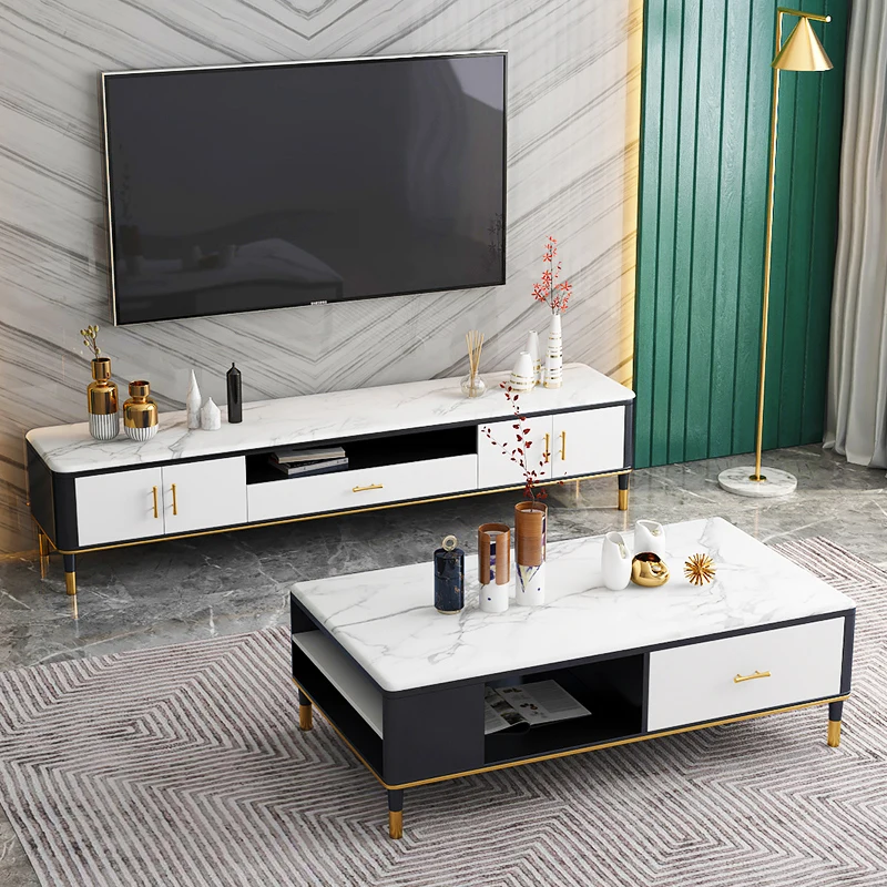Tea table TV cabinet combines modern sitting room family expenses Nordic light luxury home furniture modern