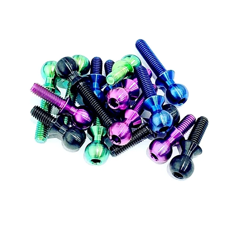 Custom made gr5  M3 M4 M5 M6 colorful  titanium  alloy rc car racing ball stud  Fasteners screw