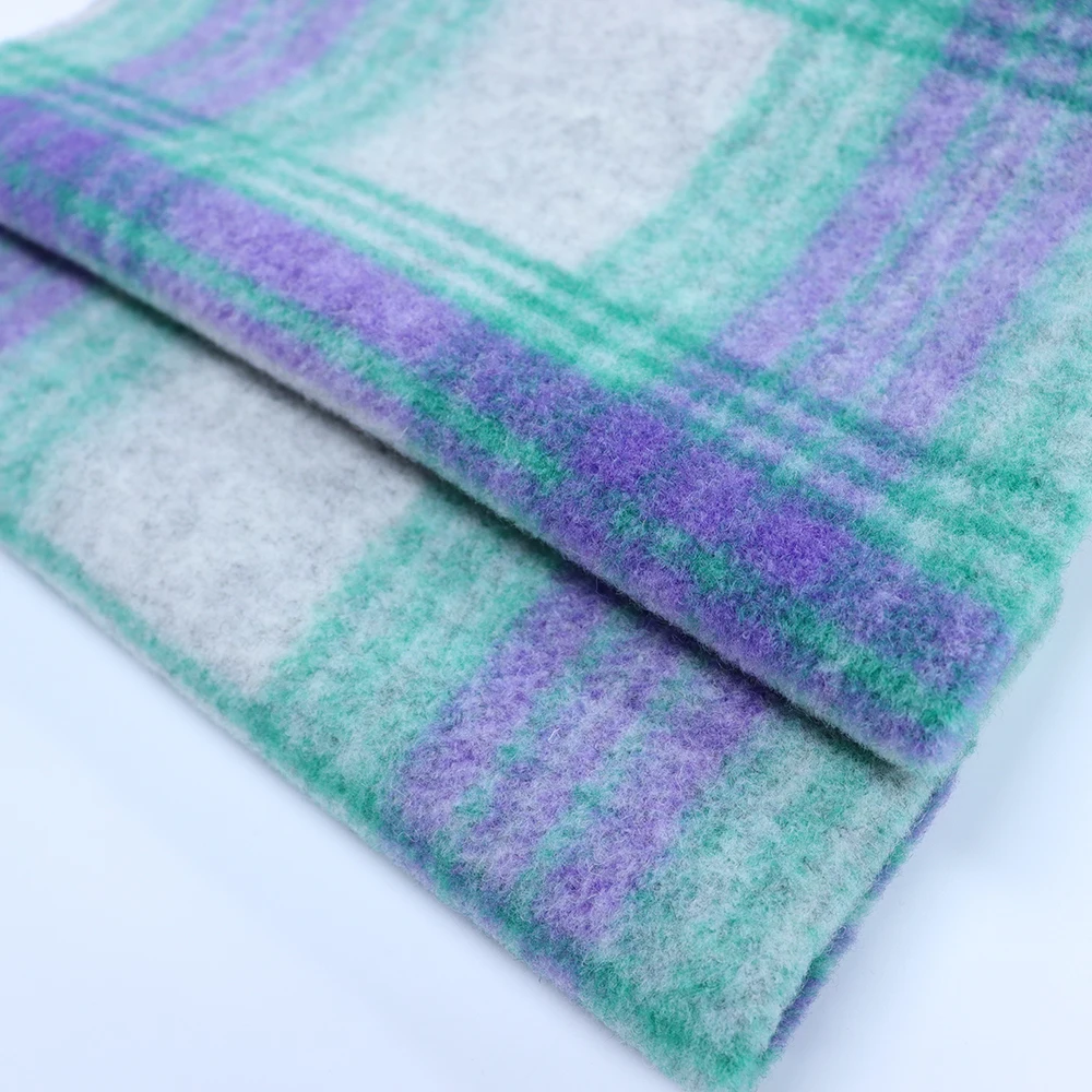 Hot Sell 30% Wool Yarn Dyed Plaid Tweed Fabric for Women Garment coat Wool fabric with flex and tweeds