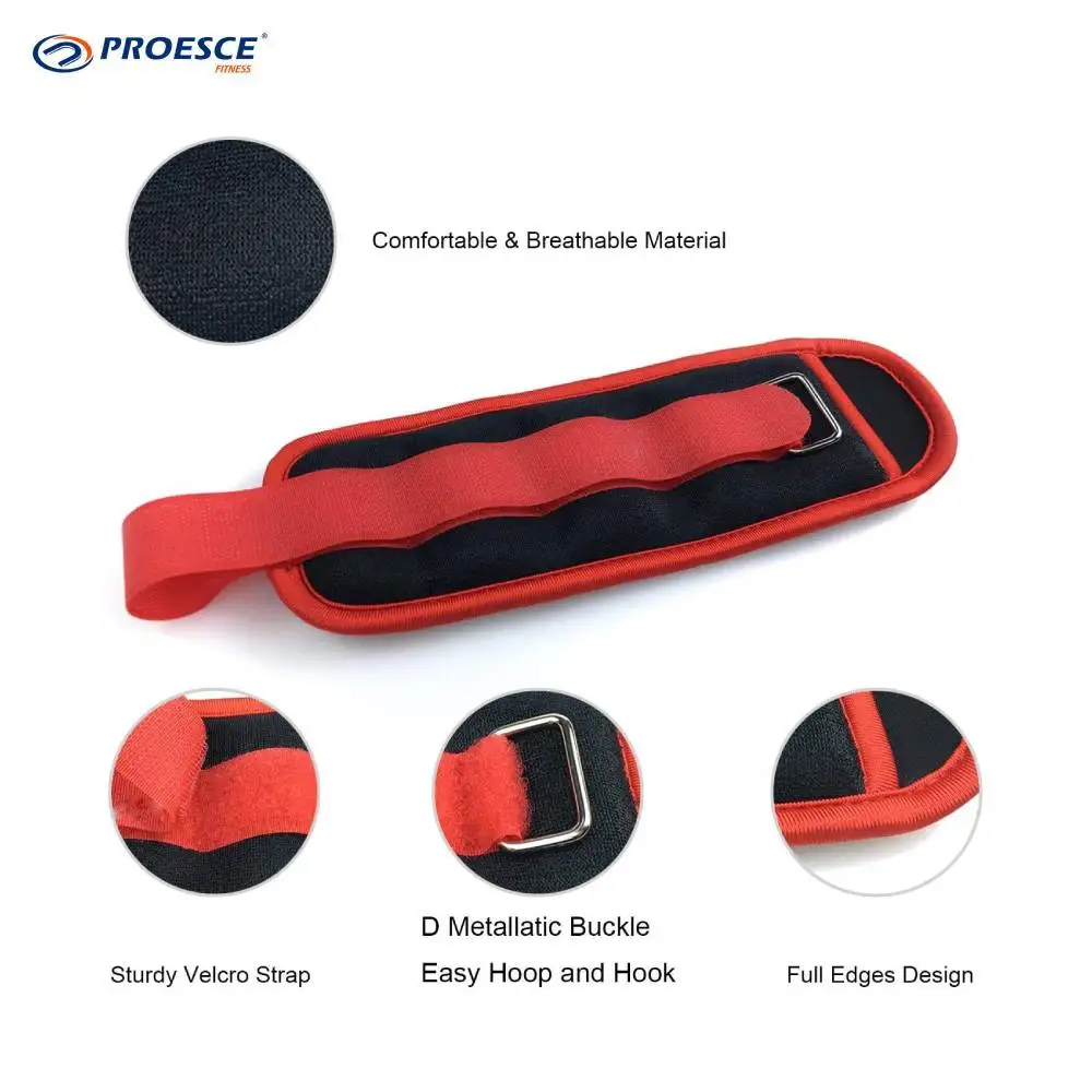 Neoprene Red blue black Ankle Weights Set,Ankle Wrist Weight Straps,Leg Weights Bands