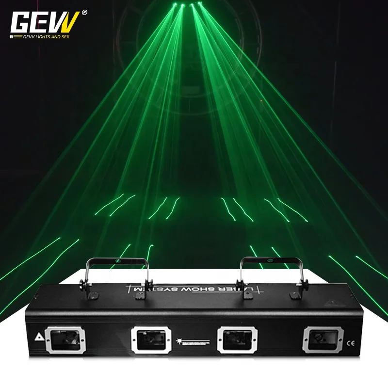 GEVV Factory Portable 2/3/4 Heads Stepper Motor Laser Beam Lights Show Dj Disco Party Club