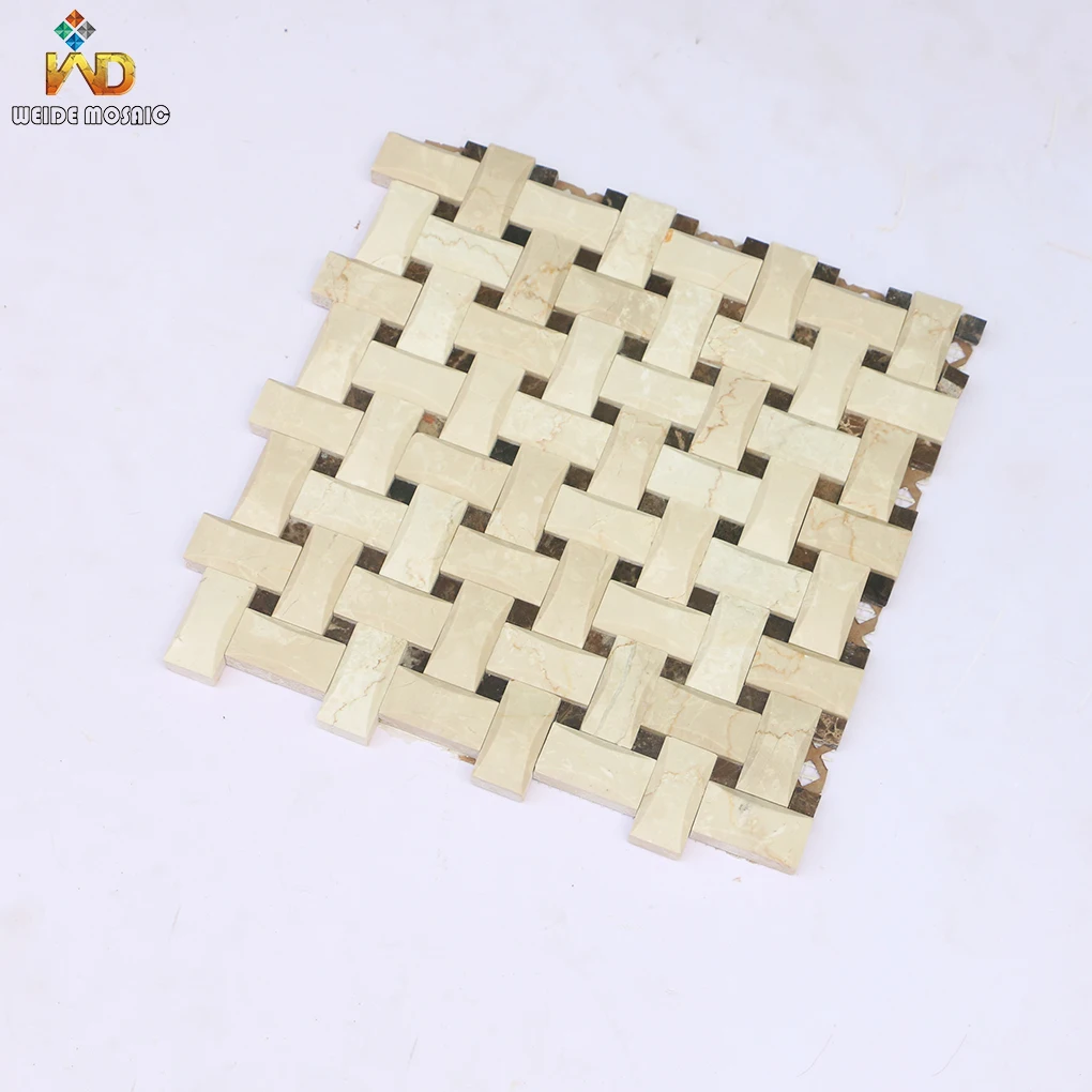 European background wall marble mosaic tiles woven three-dimensional marble mosaic wall tiles