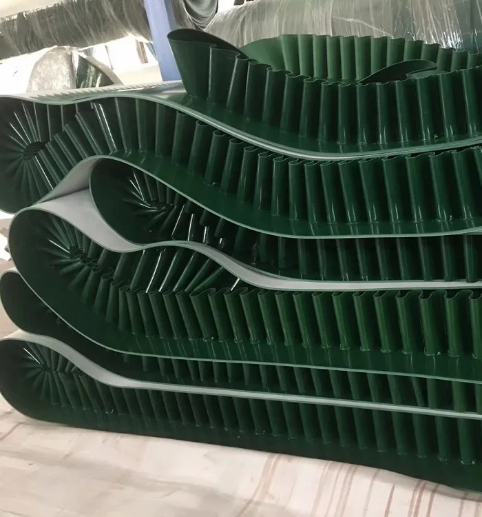 Smooth Green Skirt PVC Conveyor Belt