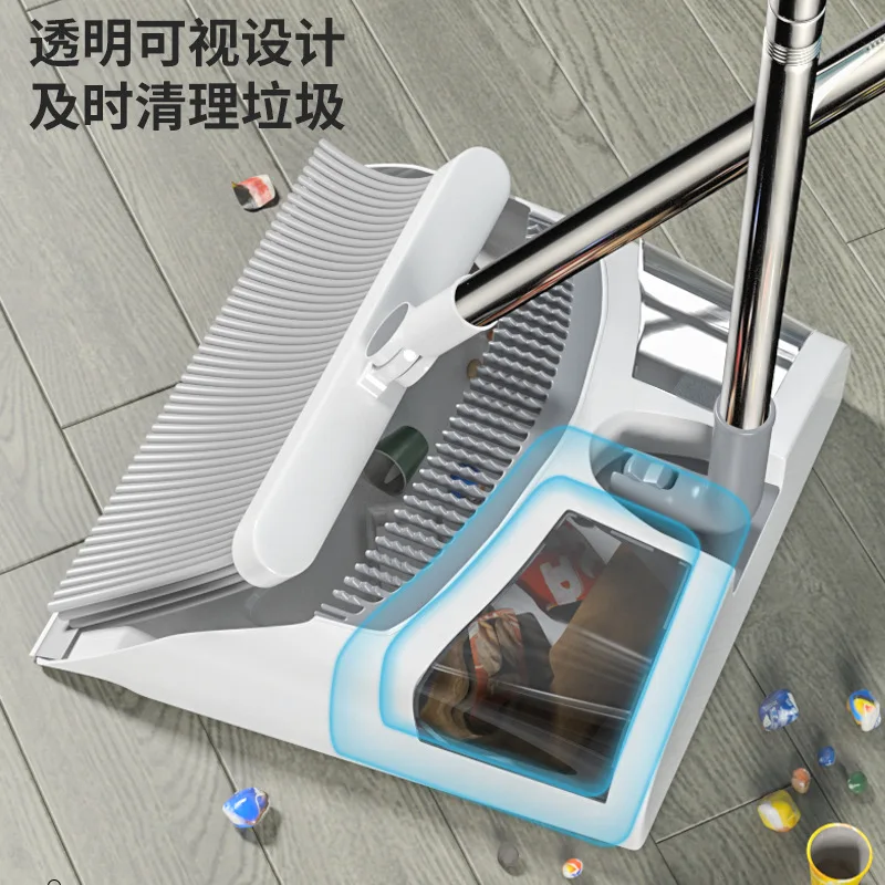 Wholesale cheap foldable broom dustpan set non-stick hair household cleaning good helper