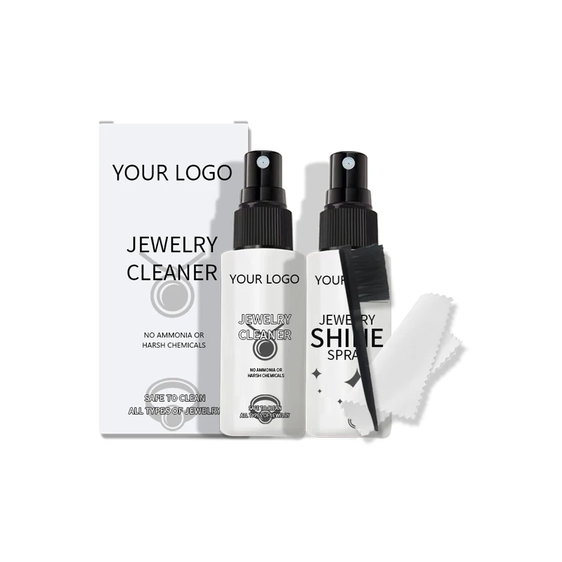 Wholesale Silver/Gold Jewelry Ring Cleaner Jewelry Shine Tool Kit Jewelry Sparkle Spray With Brush,Cleaning cloth