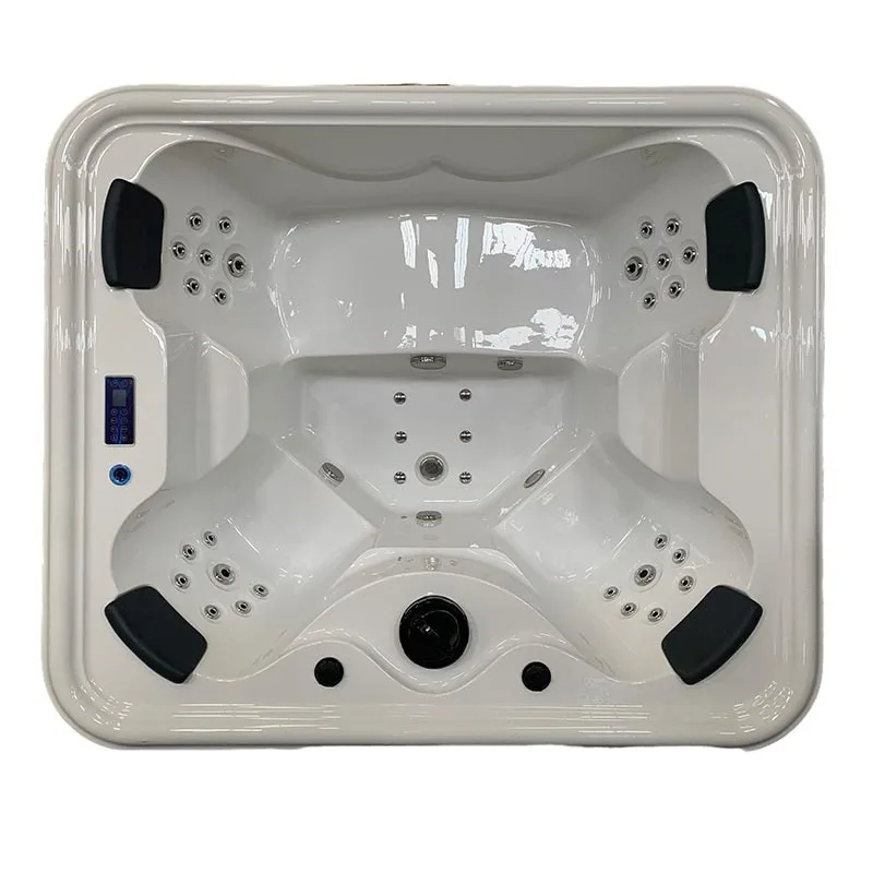 Modern Acrylic Intelligent Jacuzzi0Spa 4-Person Massage Bathtub Constant Temperature Control Panel Hotels Outdoor Independent