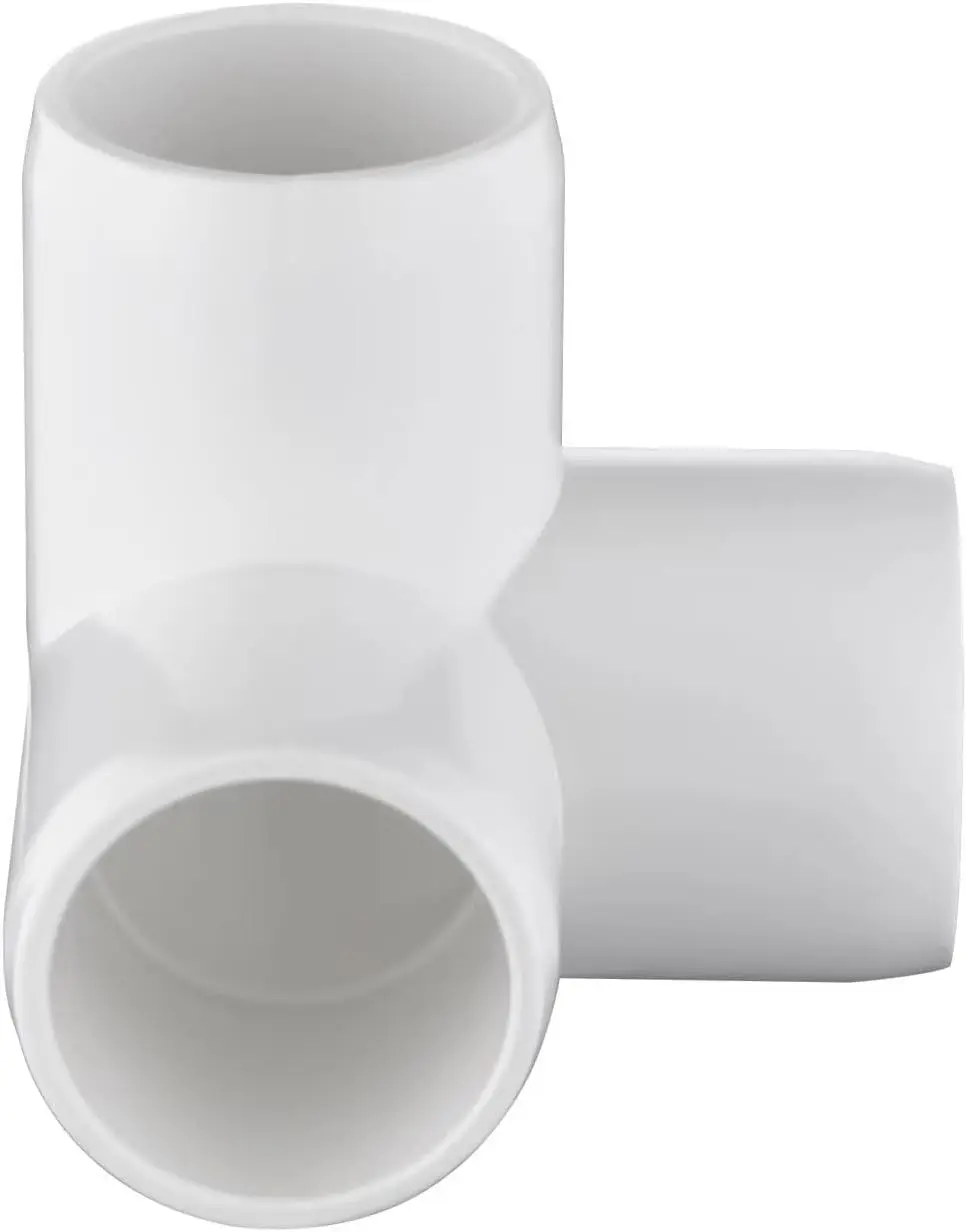 12 Pcs 3 Way pipe fittings flange 3/4 Inch Furniture Grade Connector PVC Elbow DIY PVC Frame SCH40 Pipe Tee Corner Fitting