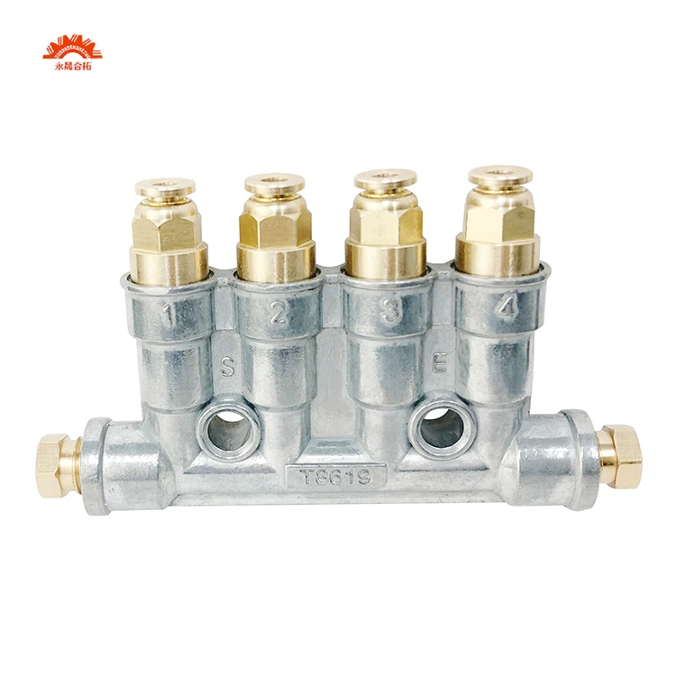 T8619 Injection Oil Row 4way Oil Distributor Volumetric Dosing Oil Distributor For CNC Machine Tools
